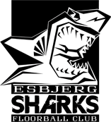 Esbjerg Sharks logo - Trykt på floorballtøjet